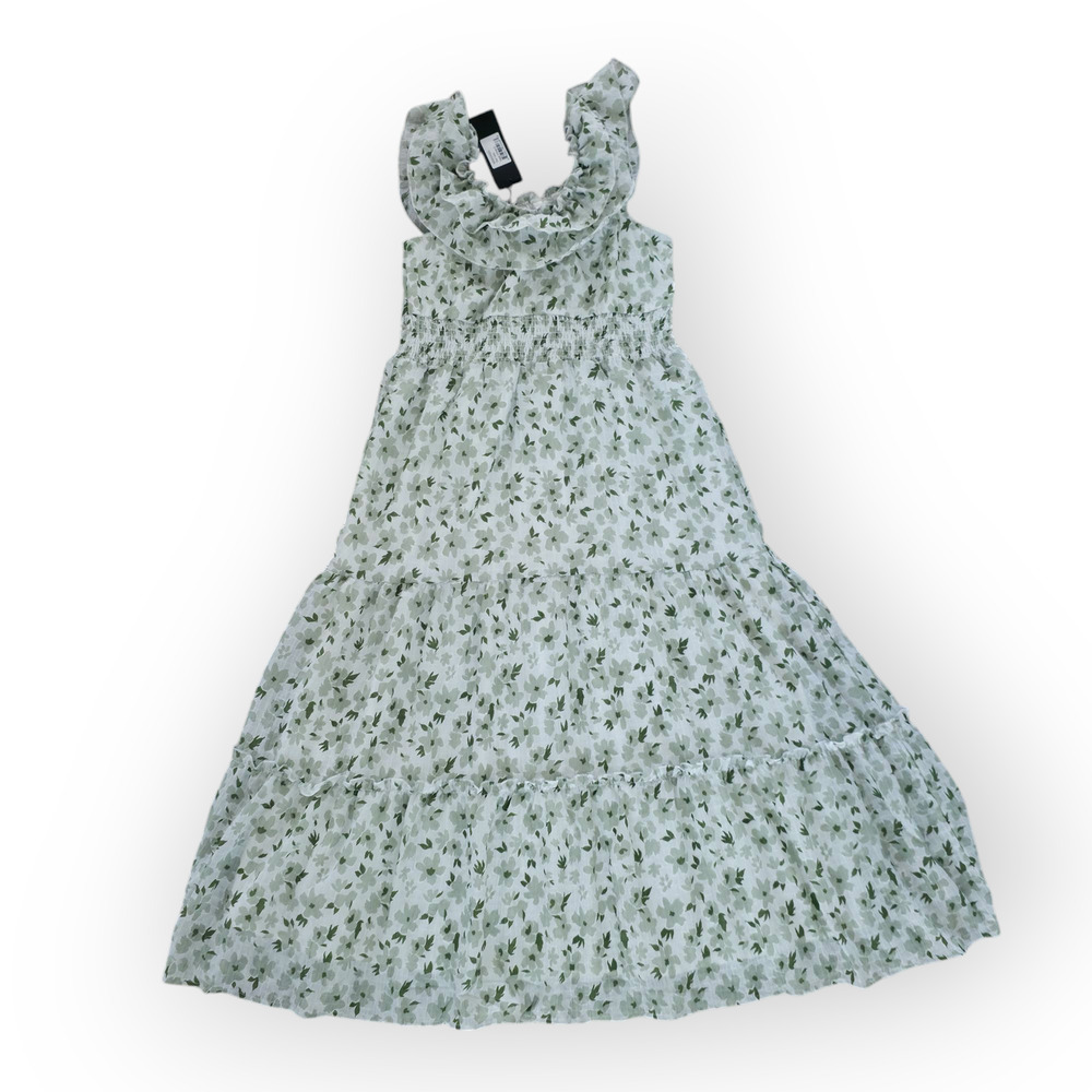 Mikarose The York Maxi Dress White/Green Floral Flutter Sleeve Dress Women Sz S - Picture 10 of 16
